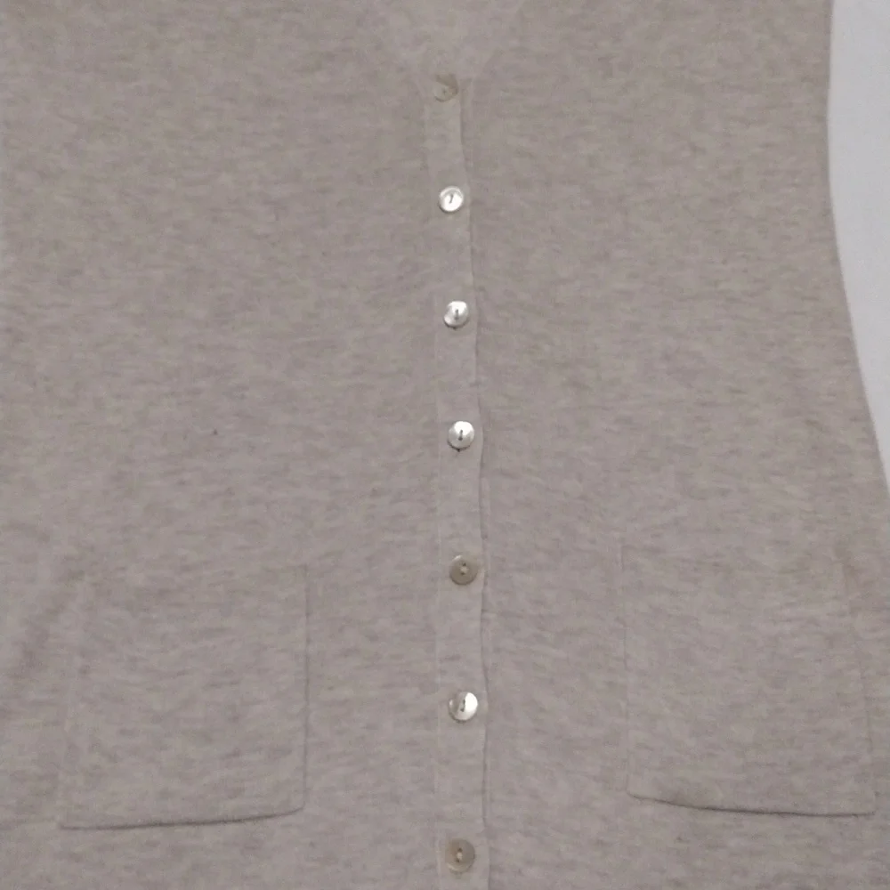 Women's Silk Banana Republic Thin Sweater Jacket Button up size Small Cream Tan - Picture 4 of 8